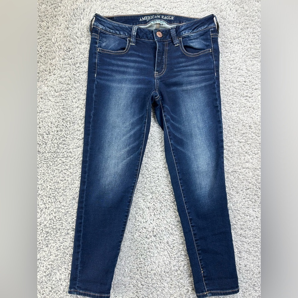 American Eagle Jeans Womens 4 Jegging Crop Dark Wash Super Stretch